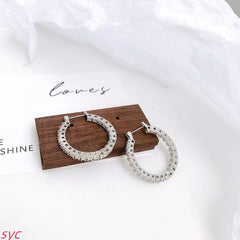 SWAR MATRIX HOOP EARRINGS